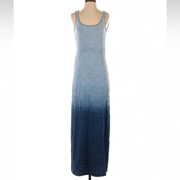 C&C California Blue Indigo Ombre Keyhole Cotton Maxi Dress Size Small S - Picture 2 of 3
